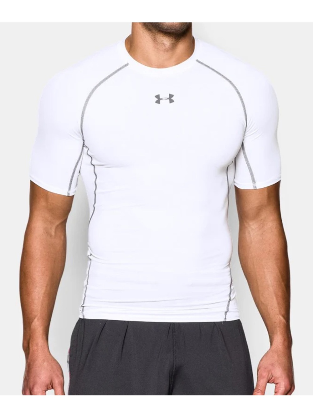 Under Armour Men’s White Short-Sleeve Compression Rash Guard Sz M